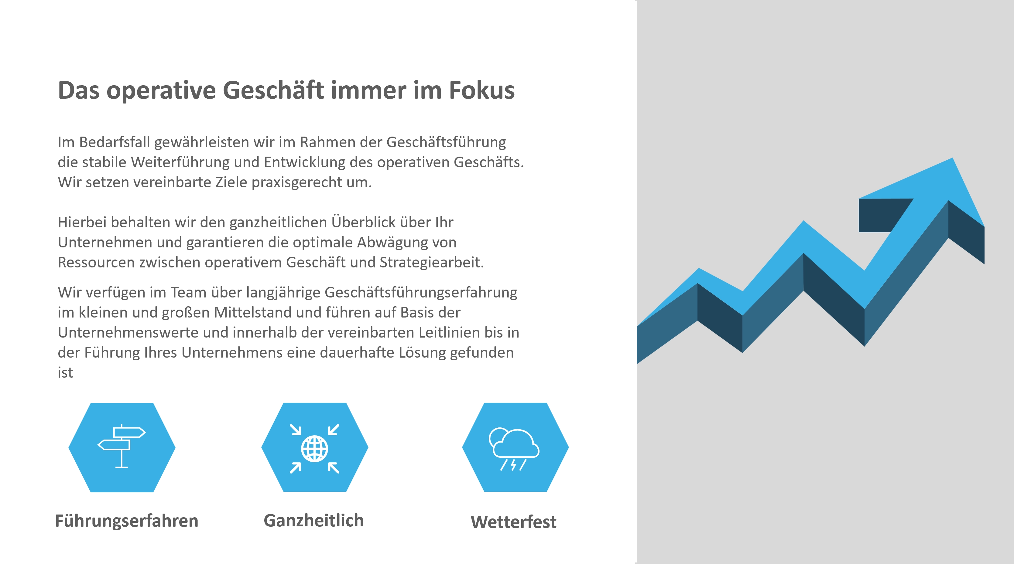 Interims Geschäftsführung - das operative Geschäft immer im Fokus